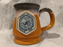 Load image into Gallery viewer, Orange Black and White Marble Stoneware Mug

